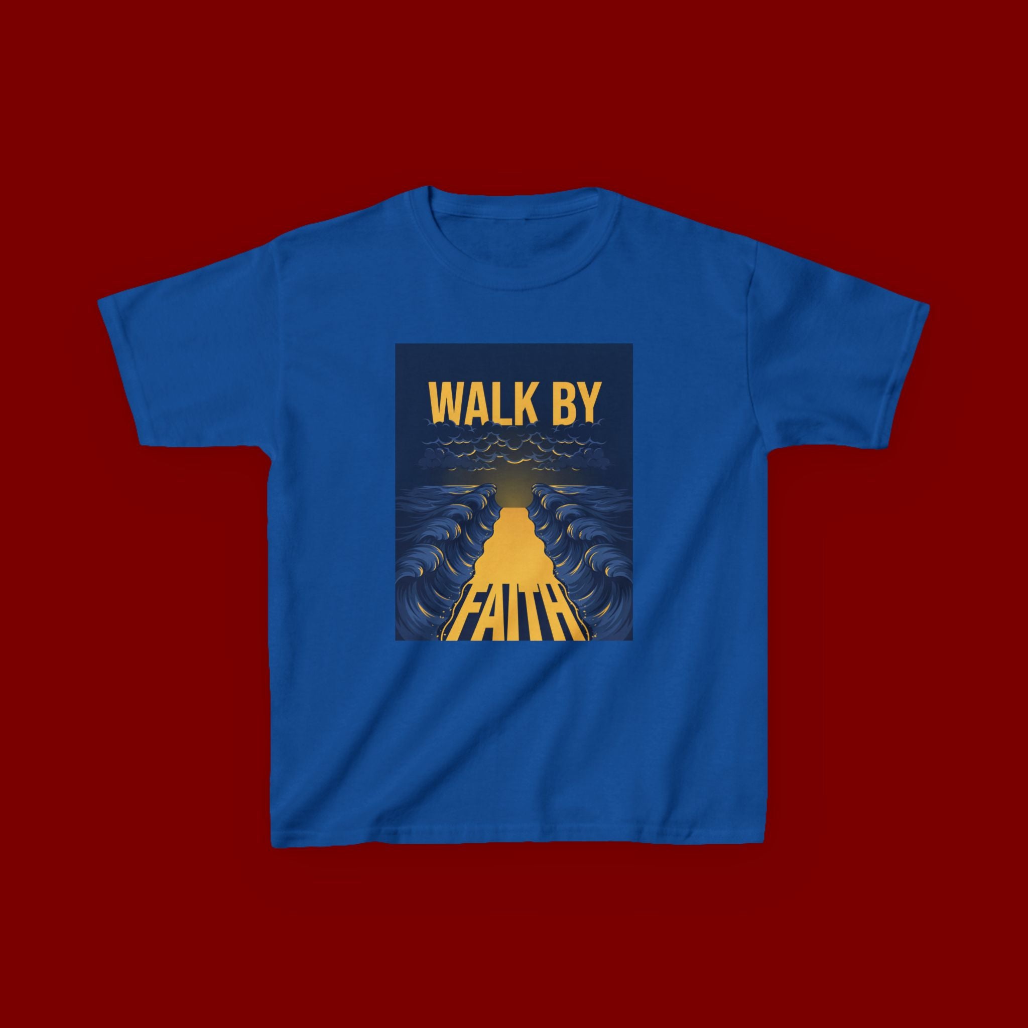 Kids T‑Shirt — "Walk By Faith" Inspirational Graphic Tee for Children