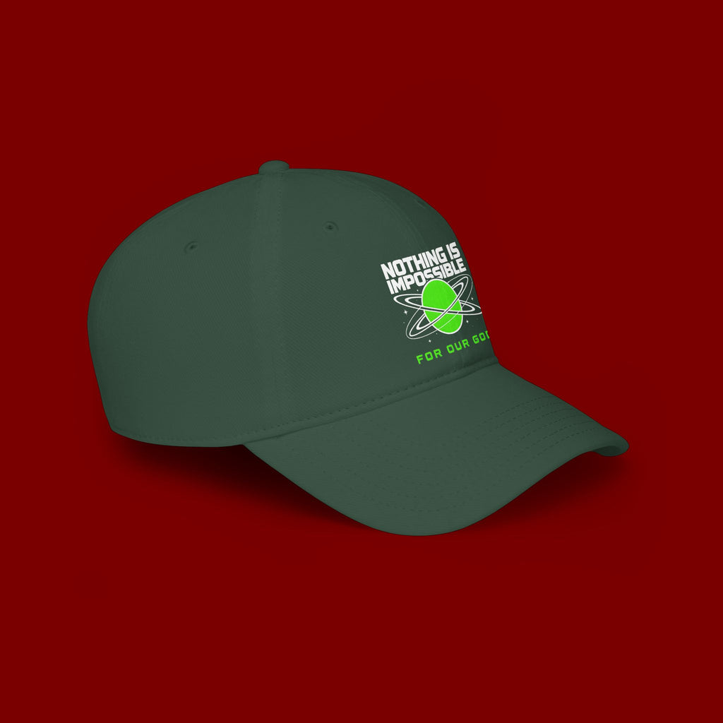 Nothing Is Impossible Baseball Cap — Faith-Inspired Green Planet Design