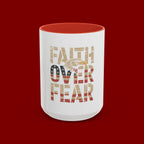 Faith Over Fear Mug — Patriotic Eagle Coffee Cup (11/15oz)