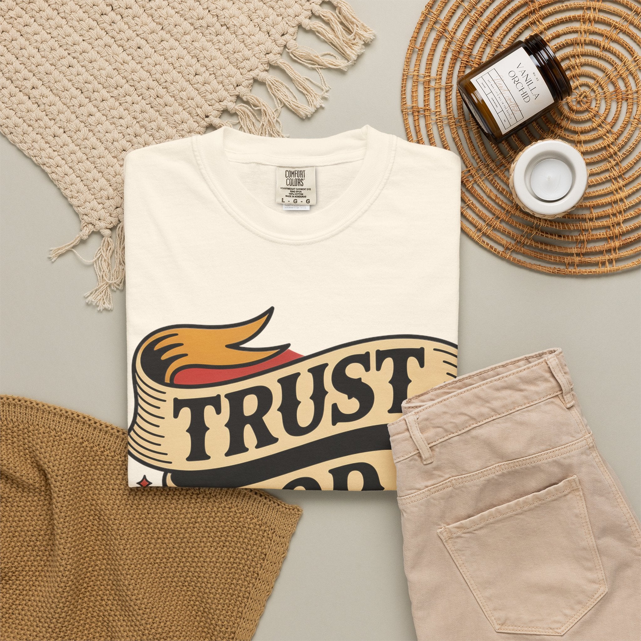Trust God, Bro T-Shirt — Retro Ribbon Faith Tee