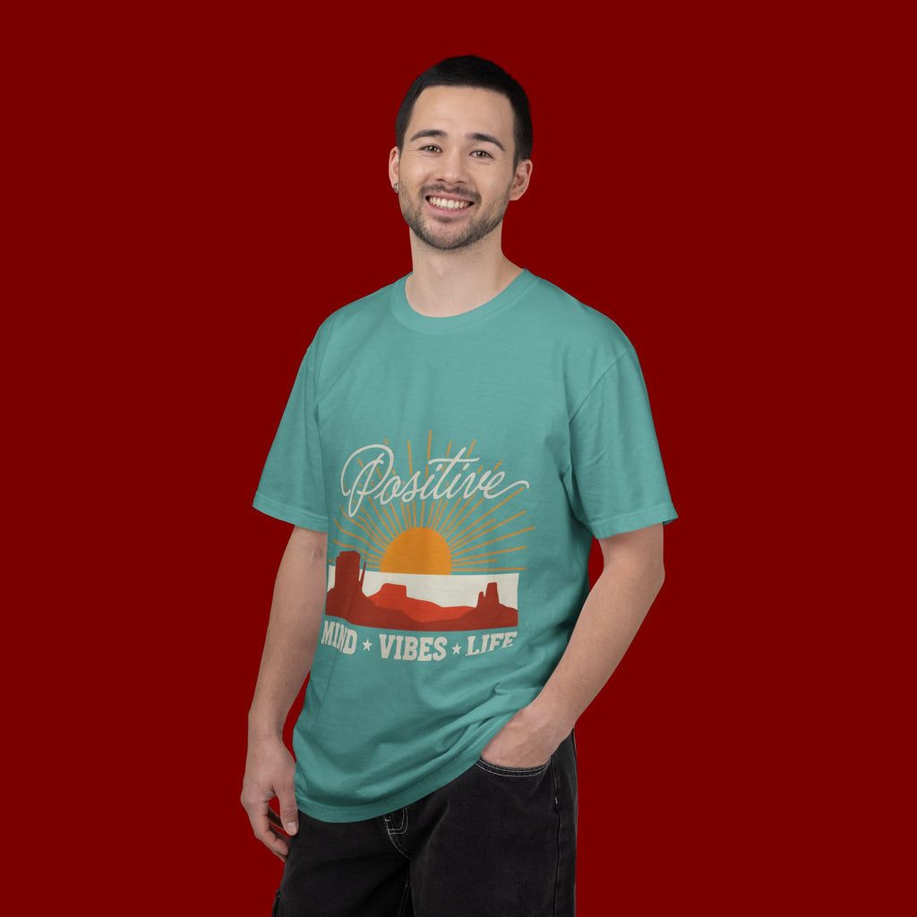 Positive Sunset T-Shirt — "Positive" Mind • Vibes • Life Motivational Tee