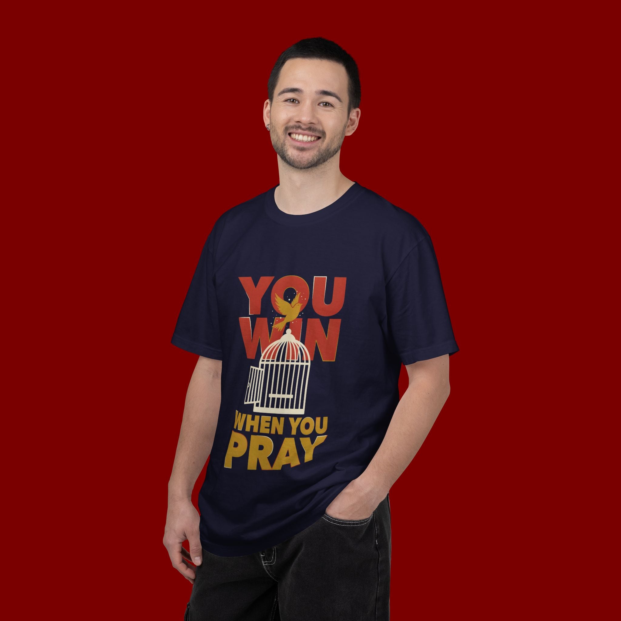T-Shirt — "You Win When You Pray" Inspirational Faith Graphic Tee
