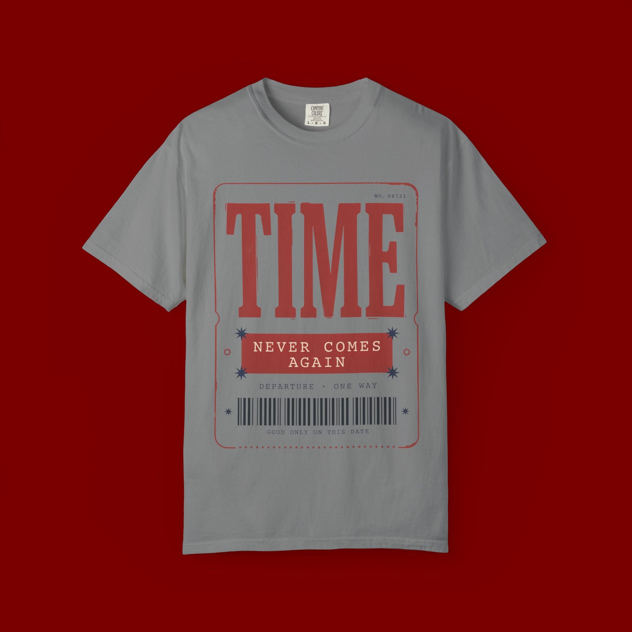 TIME Never Comes Again T-Shirt — Vintage Ticket Graphic Tee