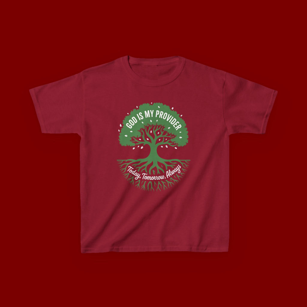 Kids Tee — "God Is My Provider" Tree of Faith Christian Shirt