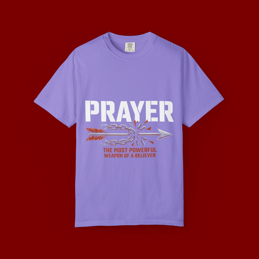 Prayer T-Shirt — Faith Arrow Graphic Tee ("Prayer: The Most Powerful Weapon")