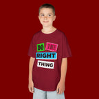 Kids Tee - "Do The Right Thing" Bold Colorblock Graphic