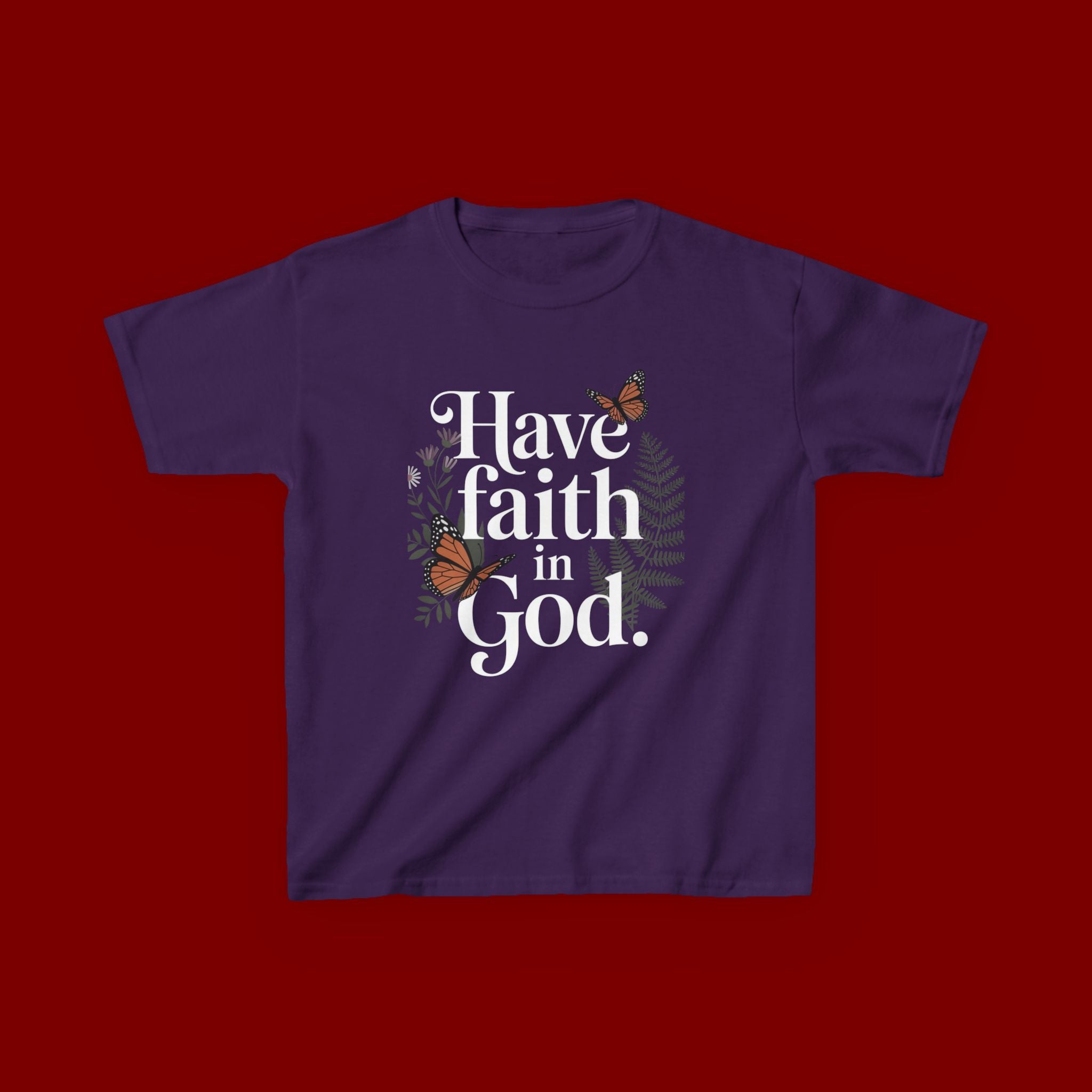 Kids Tee — "Have Faith in God" Floral Christian Youth T‑Shirt