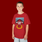 Kids Tee - "Return to God" Roadway Graphic Religious Youth Shirt