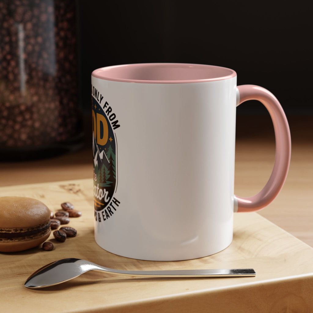 Christian Coffee Mug — “My Help Is Only From God The Creator” Accent Mug