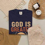 God Is Greater Mountain T-Shirt — Christian Faith Graphic Tee