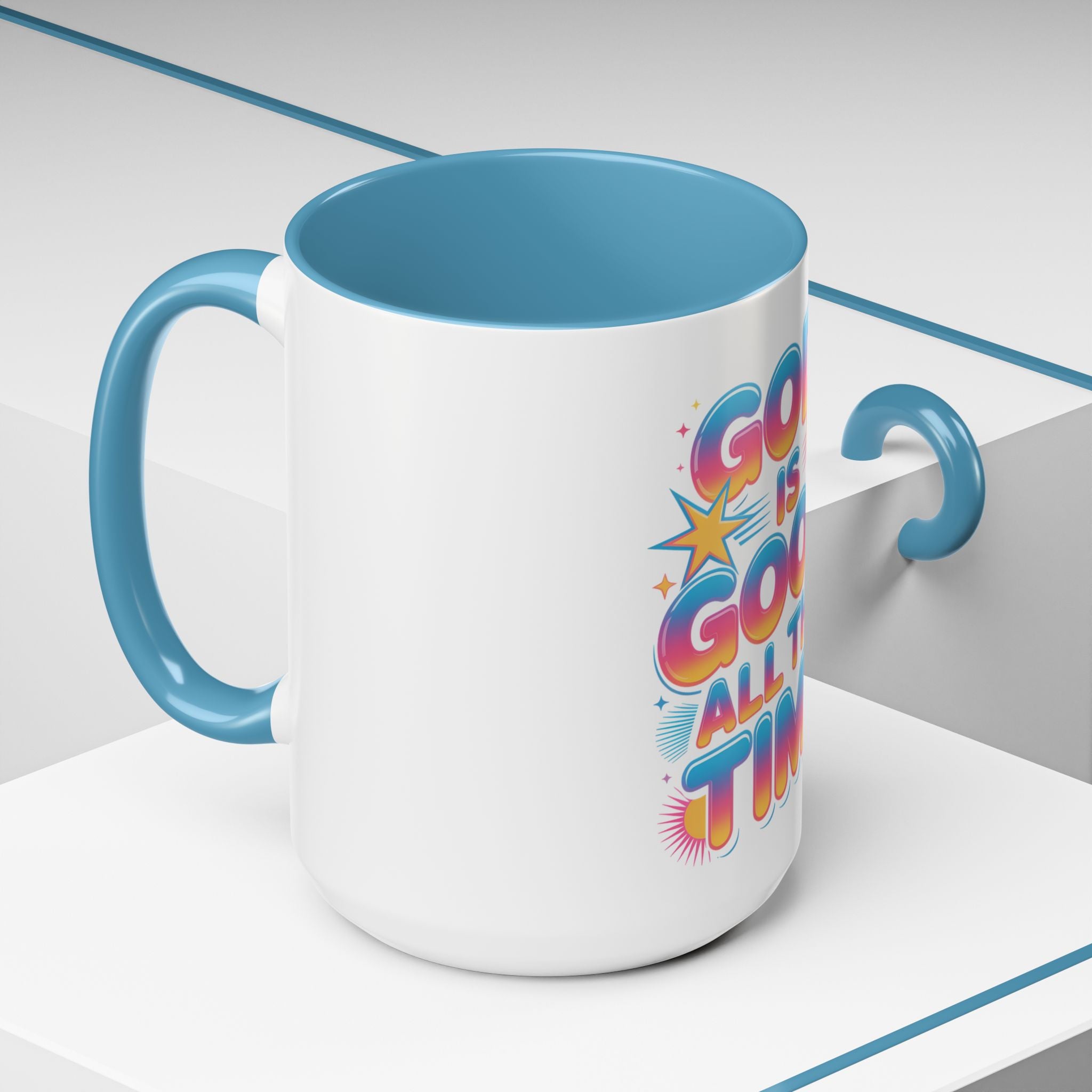 God Is Good All The Time Accent Coffee Mug — Inspirational Christian Coffee Cup (11/15oz)