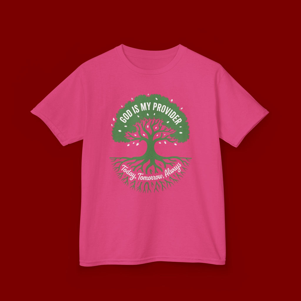 Kids Tee — "God Is My Provider" Tree of Faith Christian Shirt