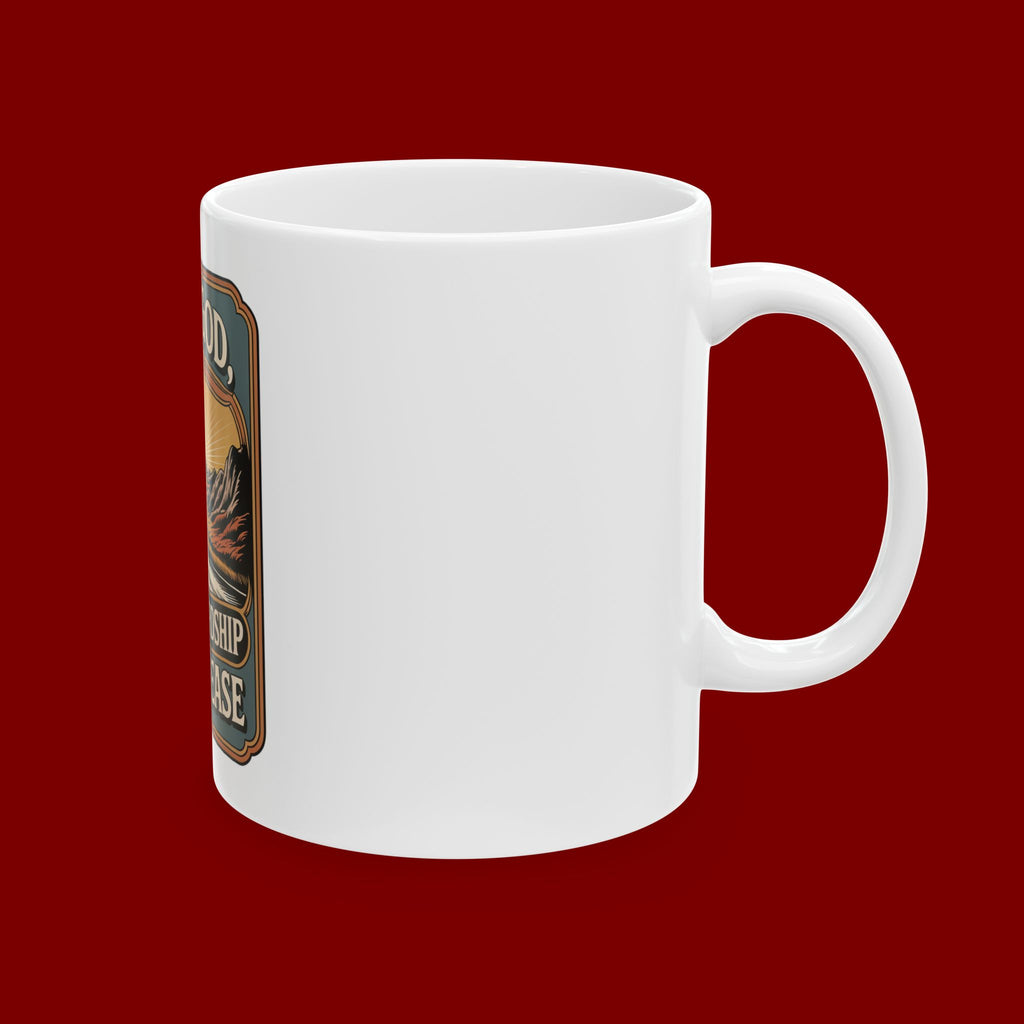 Inspirational Christian Mug - "With God Every Hardship Brings Ease" Scenic Faith Coffee Cup (11oz/15oz)