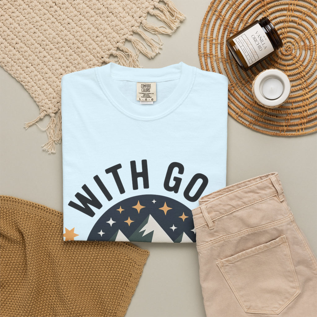 Faith-Based Mountain T-Shirt — "With God All Things Are Possible"