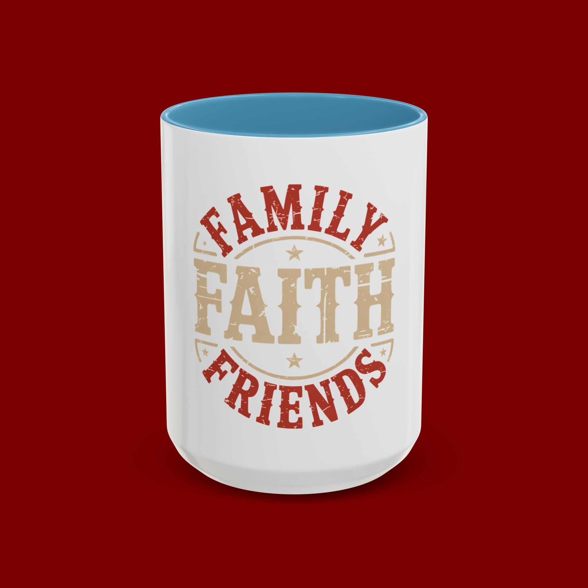 Faith Family Friends Accent Coffee Mug – Inspirational Religious Gift (11/15oz)