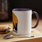 Accent Coffee Mug — "Focus On The Positive" Motivational Mug