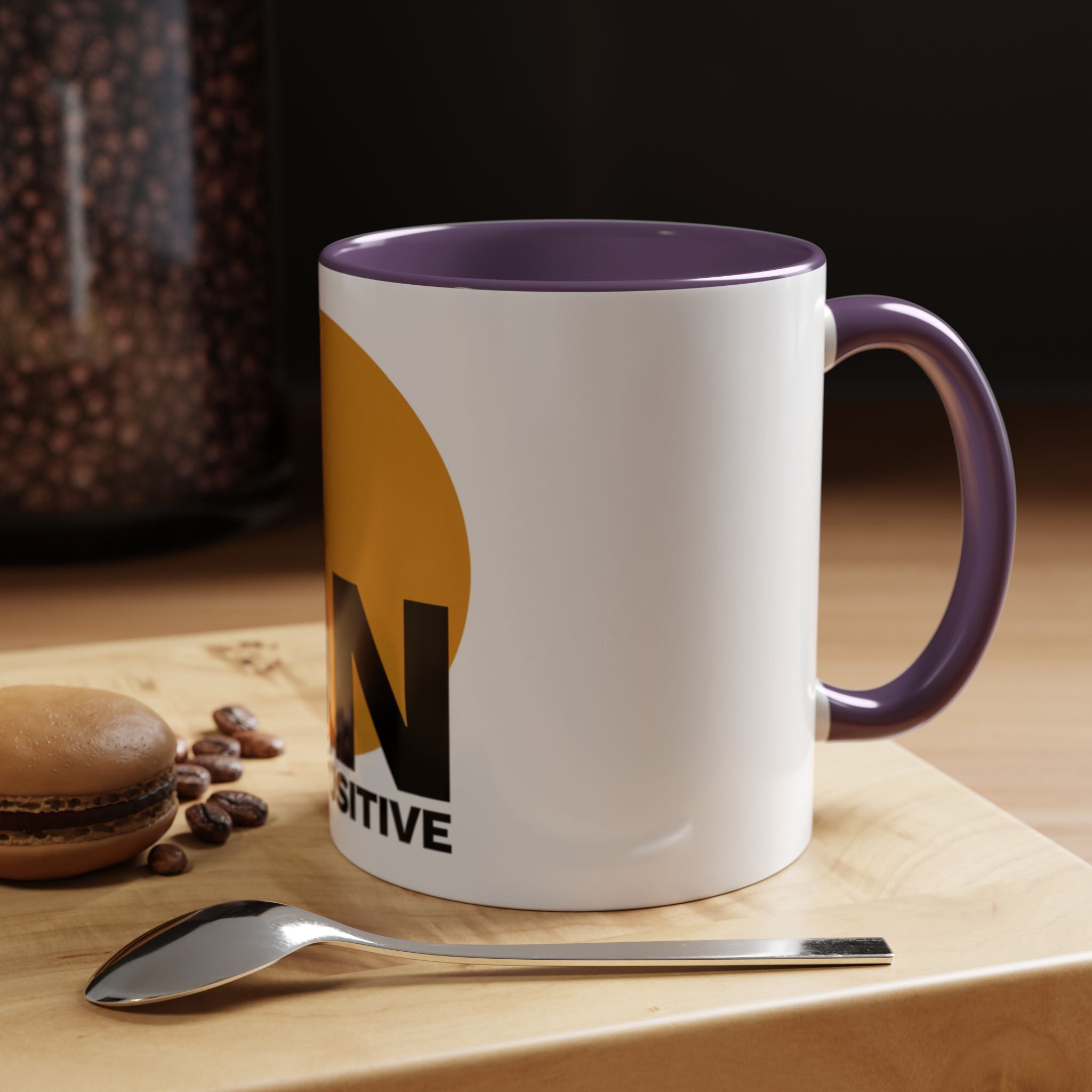 Accent Coffee Mug — "Focus On The Positive" Motivational Mug