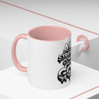 Ceramic Mug — "All Strength Comes From God" Black Accent Coffee Cup (11/15 oz)