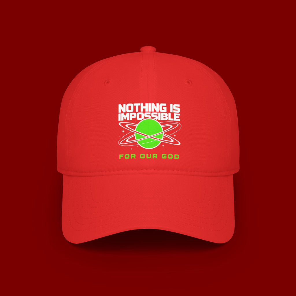 Nothing Is Impossible Baseball Cap — Faith-Inspired Green Planet Design