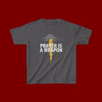 Kids Tee — "Prayer Is A Weapon" Lightning Graphic Christian Shirt