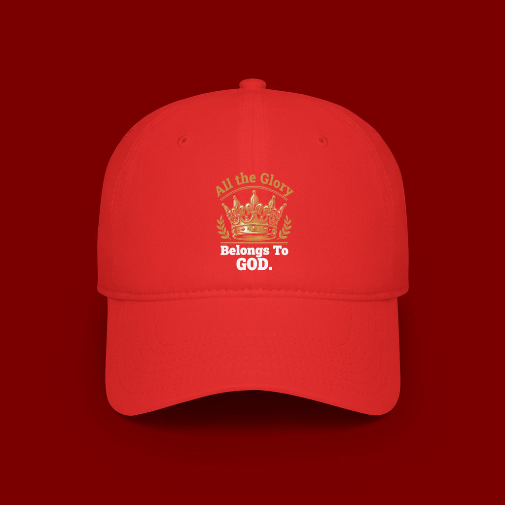 All the Glory Belongs to God Red Low Profile Baseball Cap