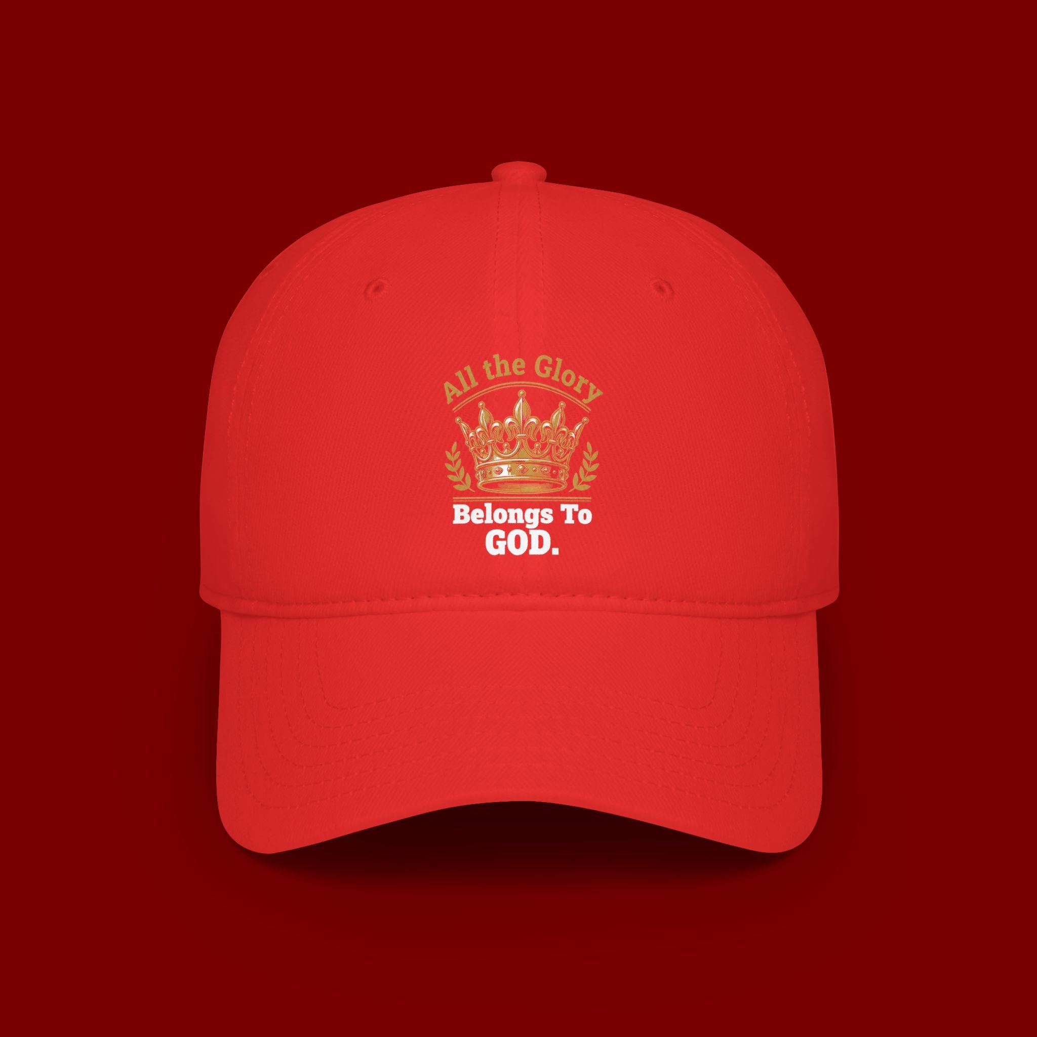 All the Glory Belongs to God Red Low Profile Baseball Cap