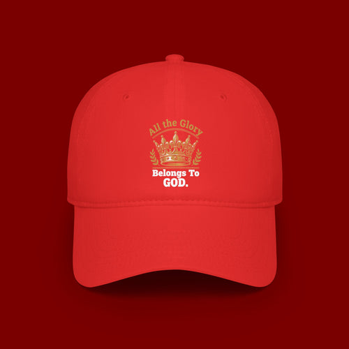 All the Glory Belongs to God Red Low Profile Baseball Cap