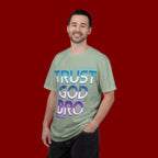 Trust God, Bro. T-Shirt — Retro Gradient Faith Tee
