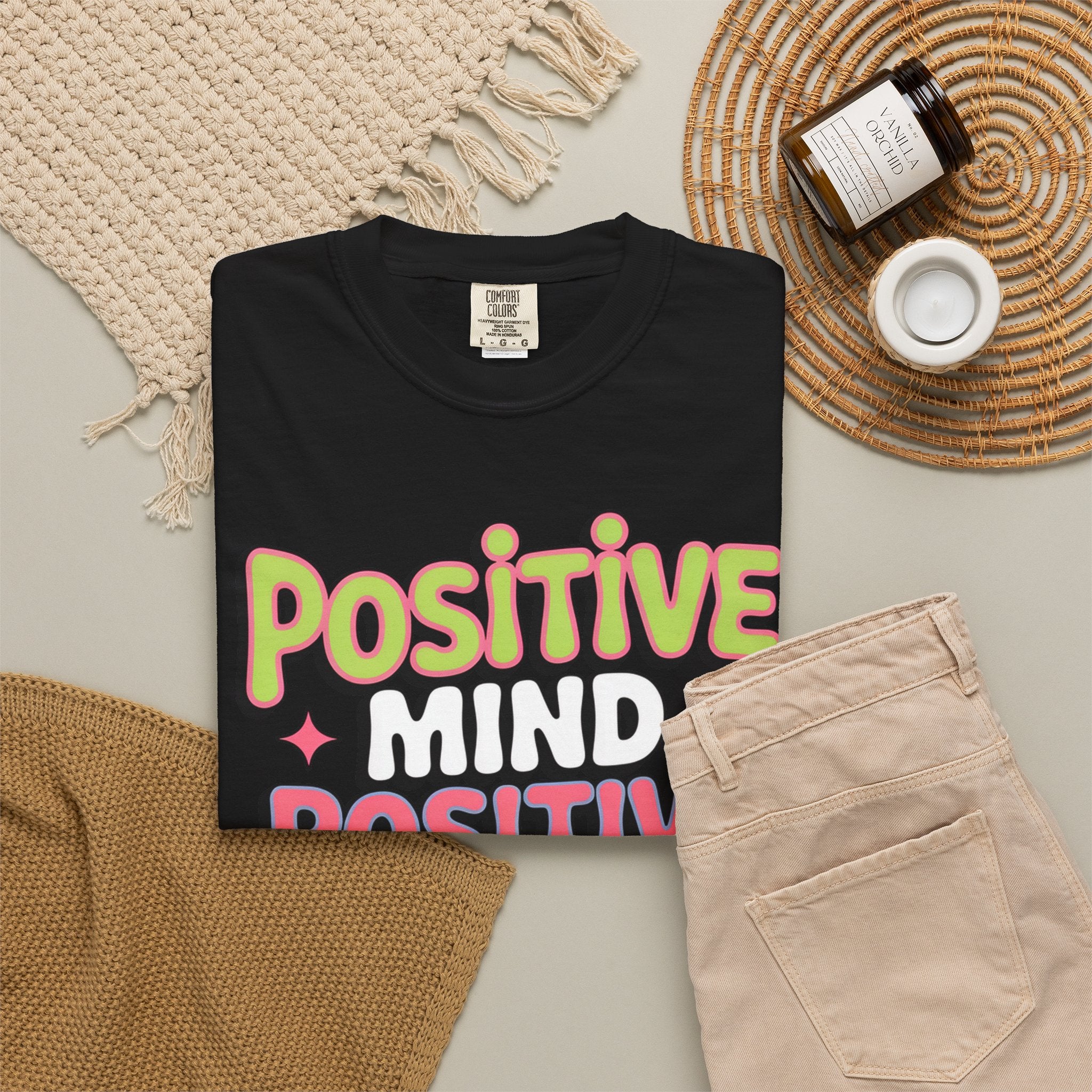 Positive Mind Positive Vibes Positive Life T-Shirt — Retro Smile Graphic Tee