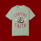Contend for the Faith T-Shirt — Vintage Boxing Gloves Christian Tee