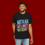 No Fear No Limits No Excuses Neon Graphic T-Shirt