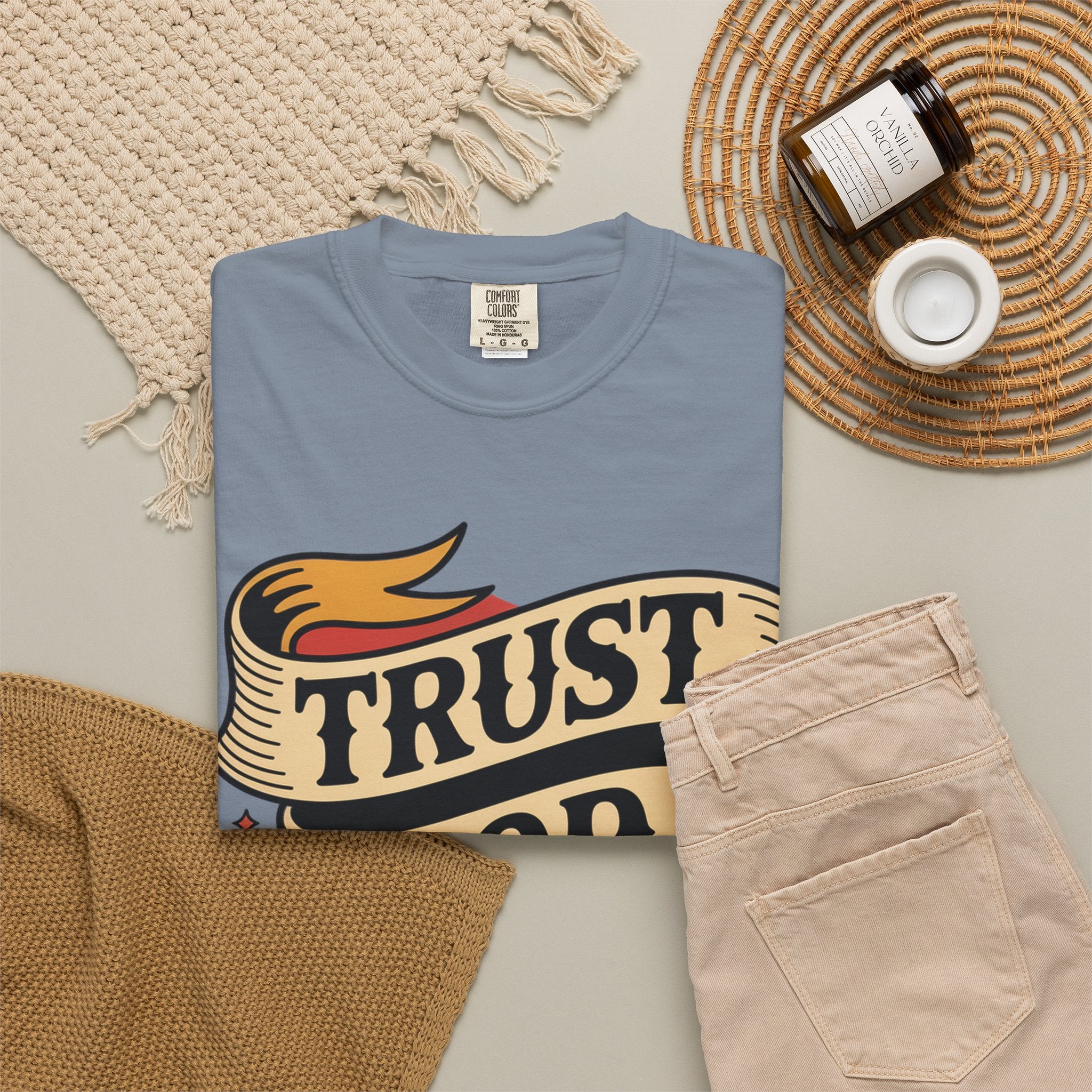 Trust God, Bro T-Shirt — Retro Ribbon Faith Tee