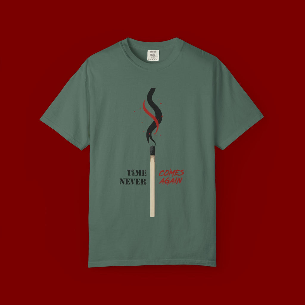 Matchstick Graphic T-Shirt — “Time Never Comes Again” Vintage-Inspired Tee