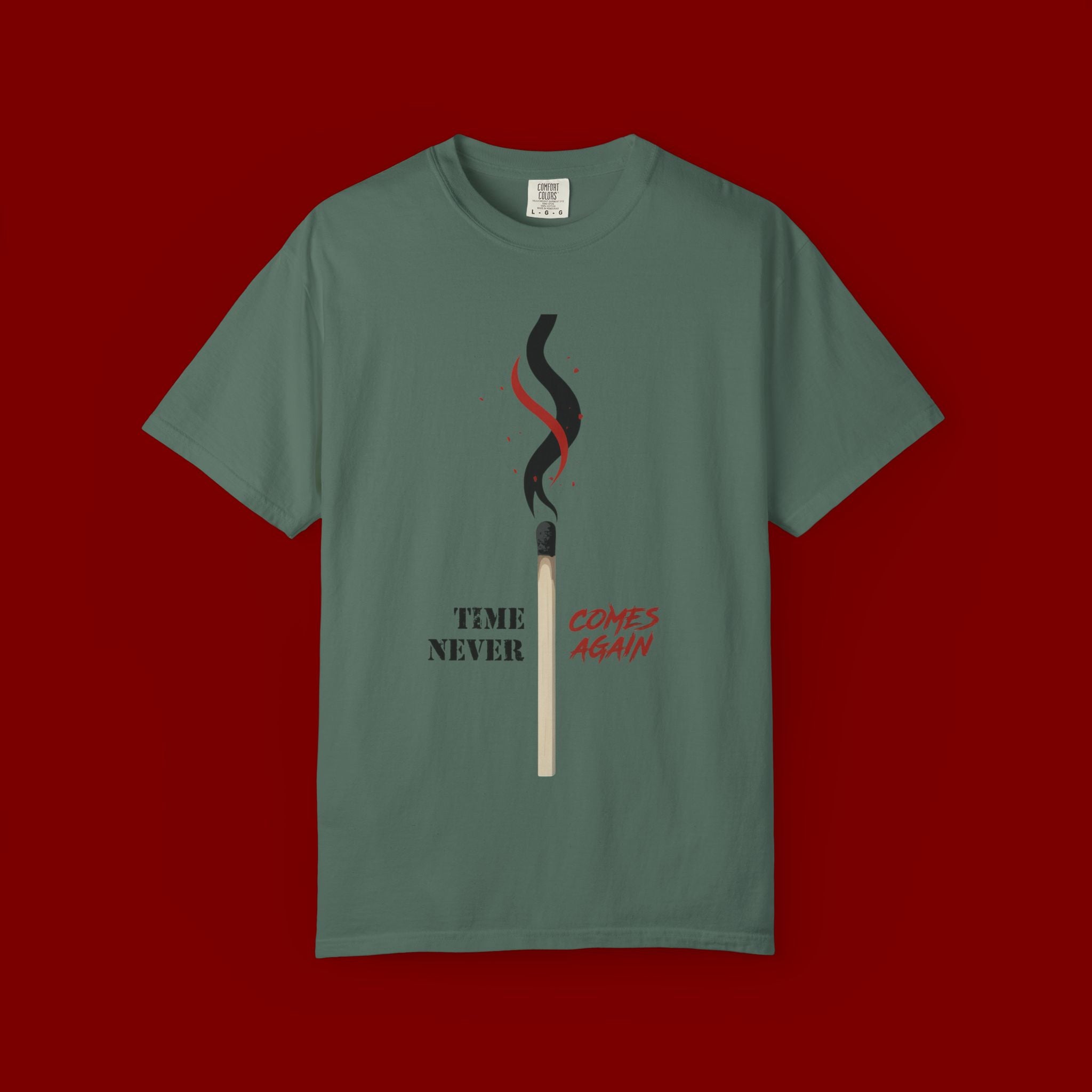 Matchstick Graphic T-Shirt — “Time Never Comes Again” Vintage-Inspired Tee