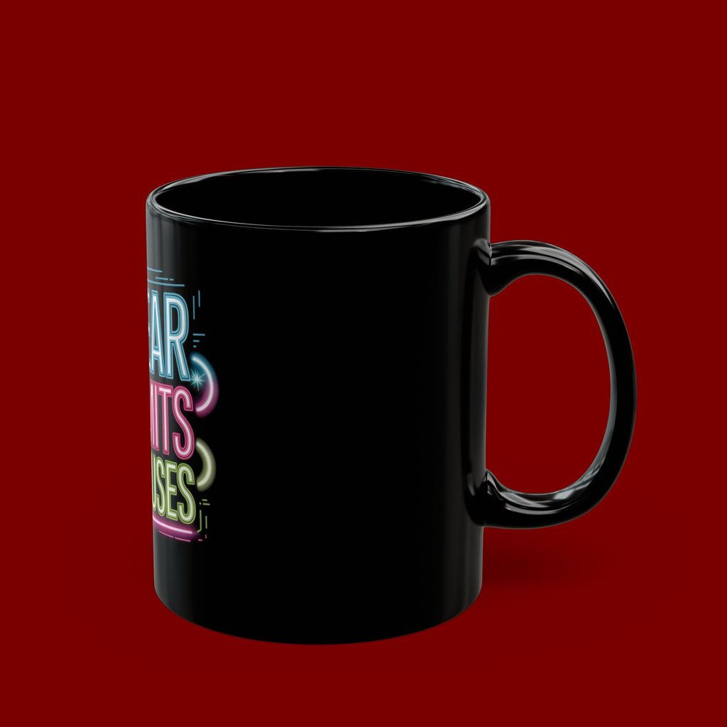 Motivational Mug — "No Fear, No Limits, No Excuses" Neon Coffee Cup