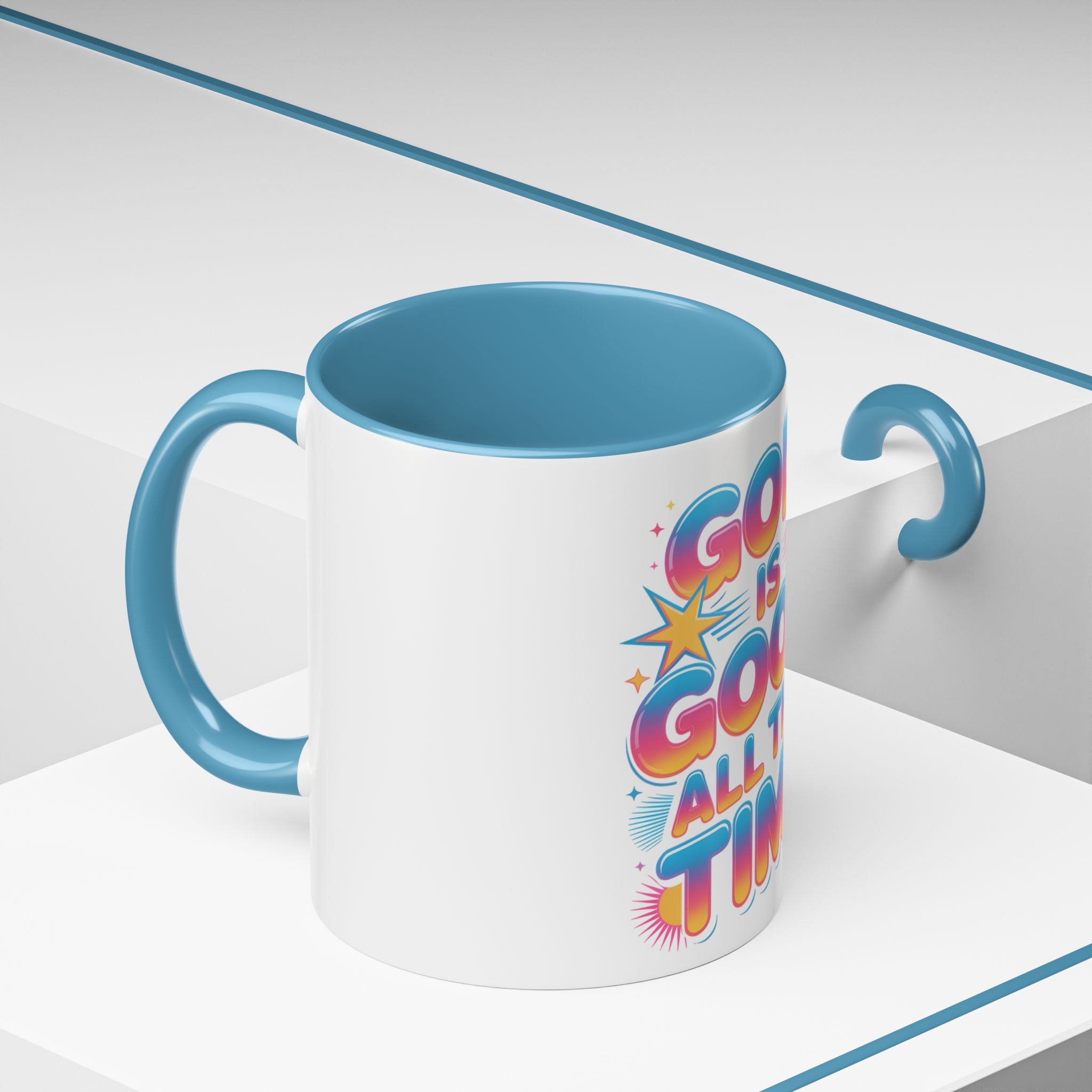God Is Good All The Time Accent Coffee Mug — Inspirational Christian Coffee Cup (11/15oz)