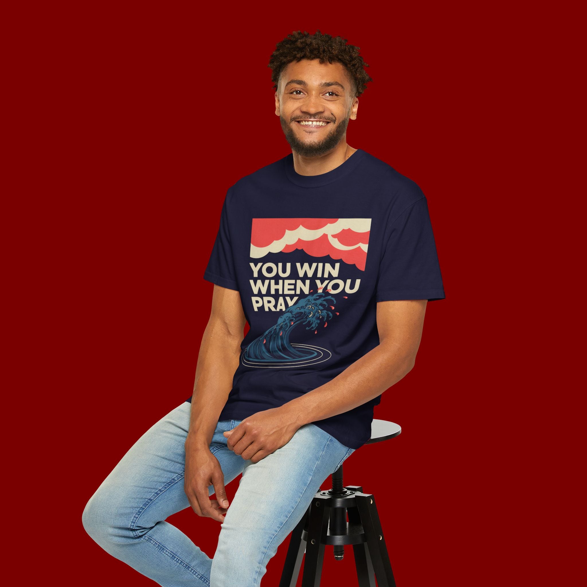 You Win When You Pray T-Shirt — Vintage Wave Faith Tee