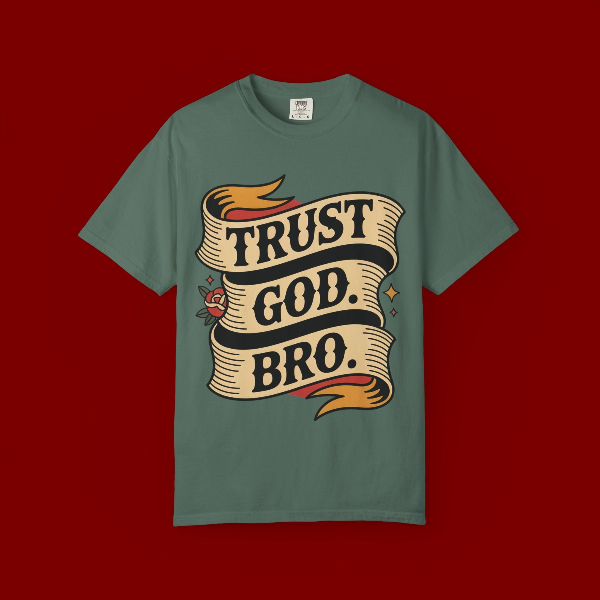 Trust God, Bro T-Shirt — Retro Ribbon Faith Tee