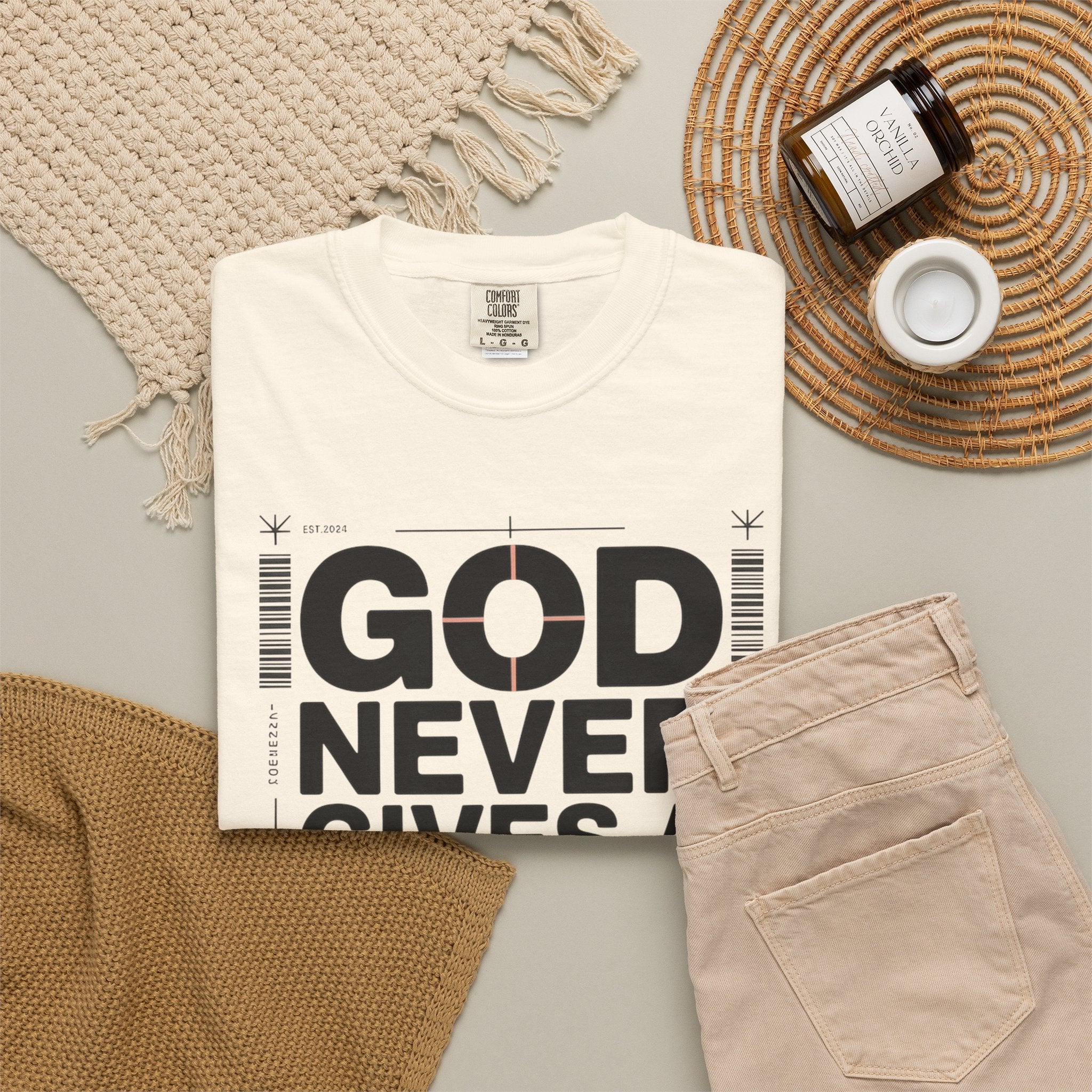 Christian Inspirational T-Shirt — "God Never Gives a Burden You Can't Bear" Motivational Tee