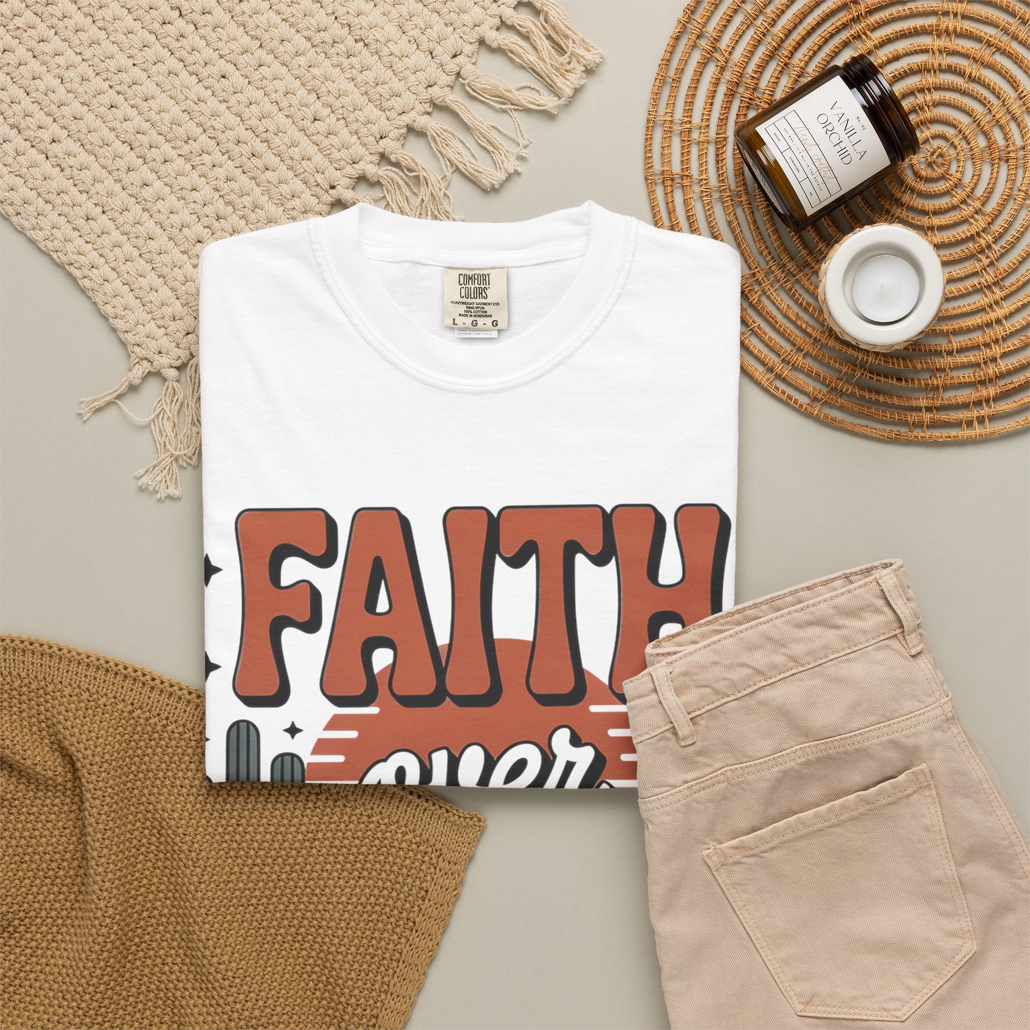 Faith Over Fear T-Shirt — Christian Inspirational Desert Graphic