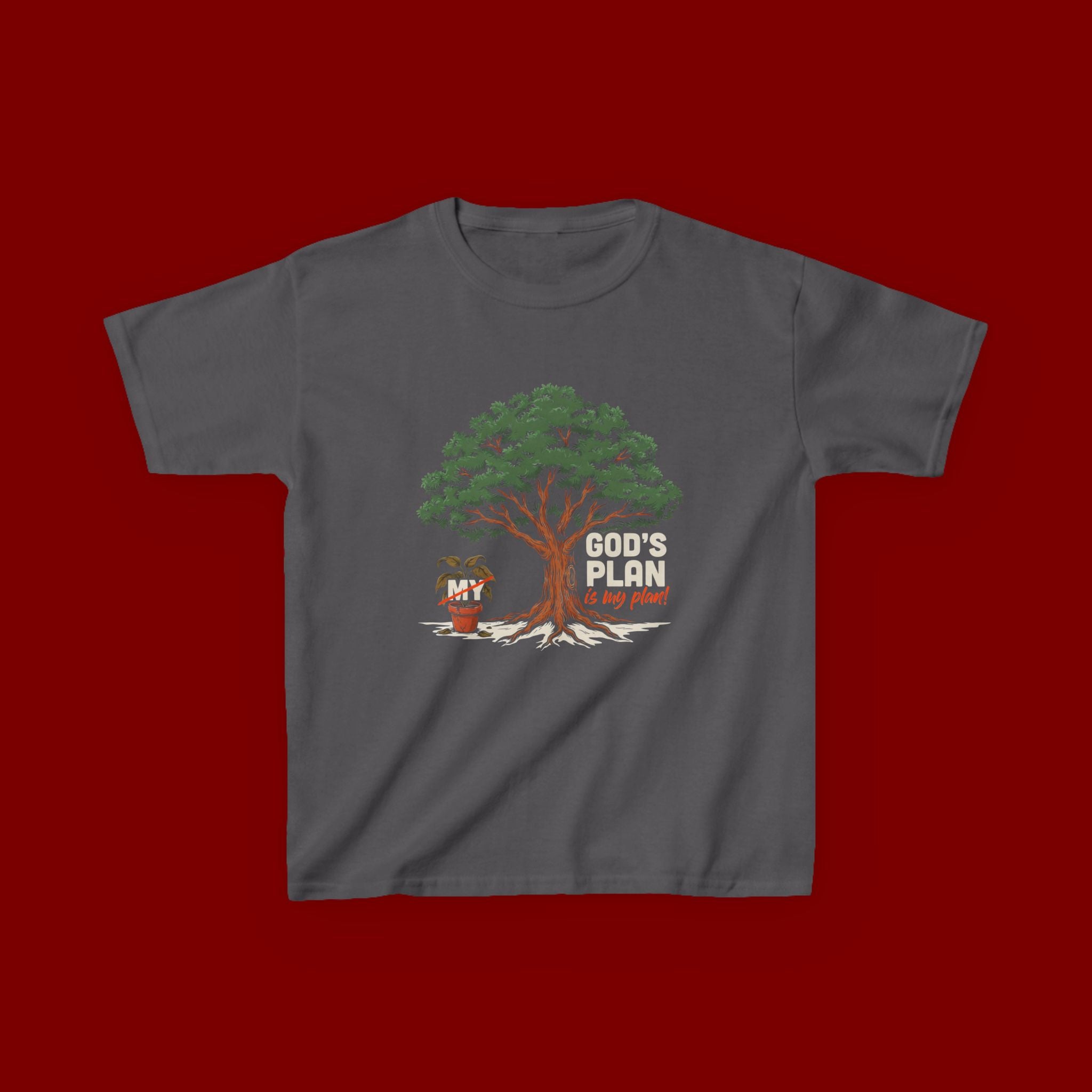 Kids Tee — Cute Tree & Plant Pot Illustration (“Grow Big, Little One”)