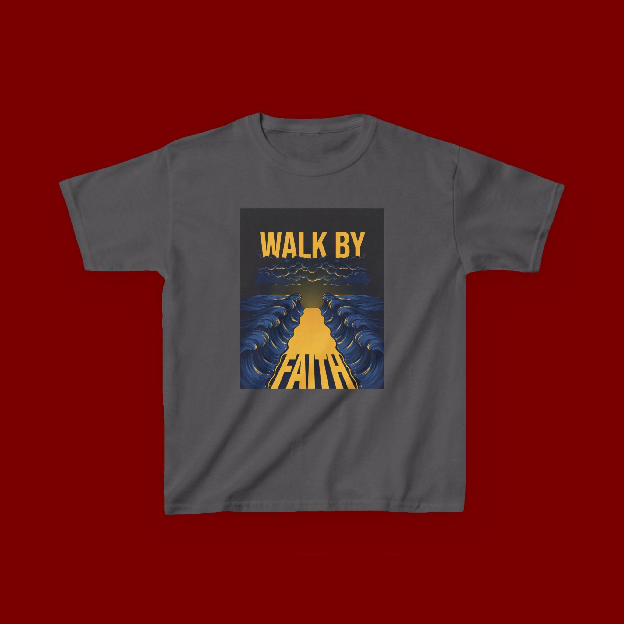Kids T‑Shirt — "Walk By Faith" Inspirational Graphic Tee for Children