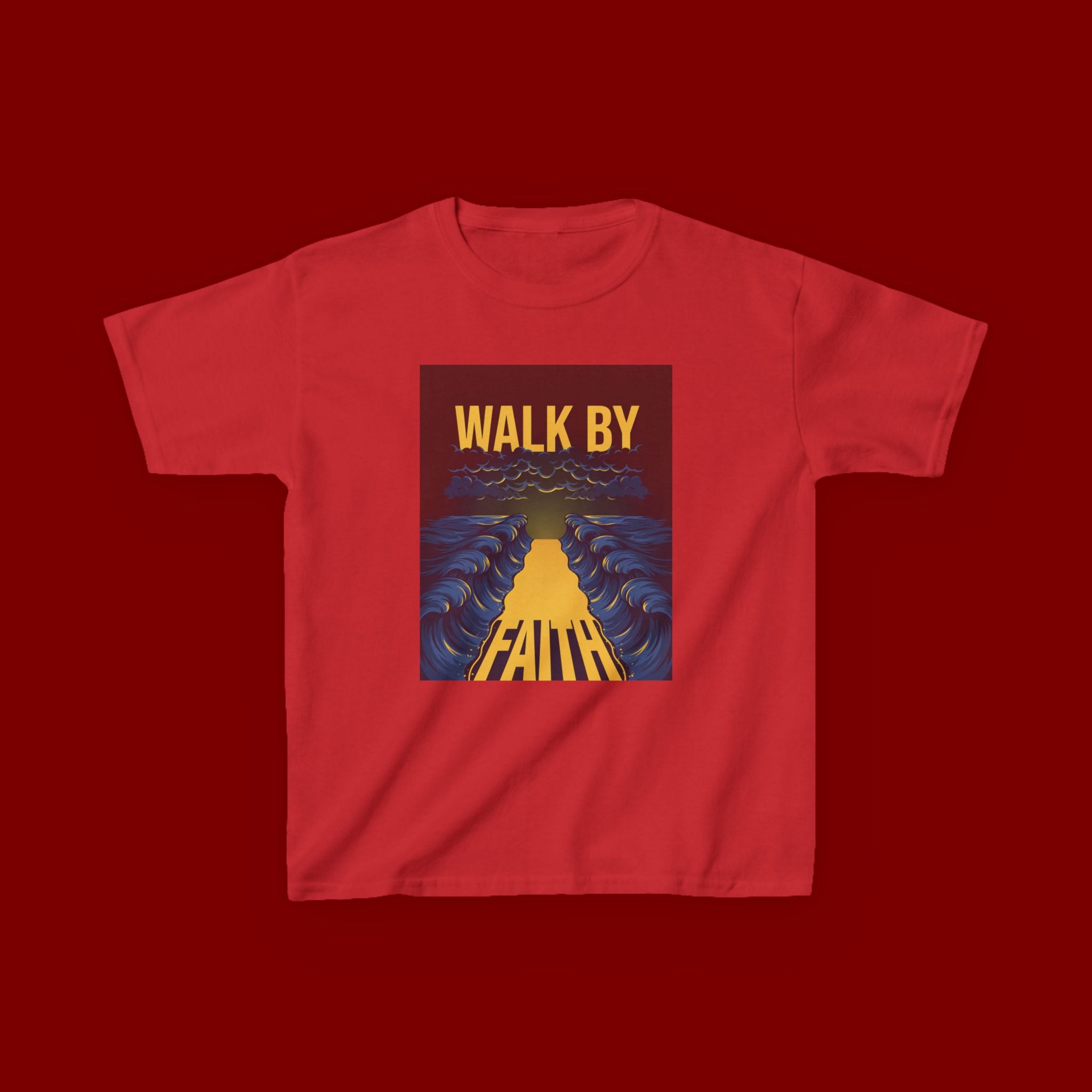 Kids T‑Shirt — "Walk By Faith" Inspirational Graphic Tee for Children