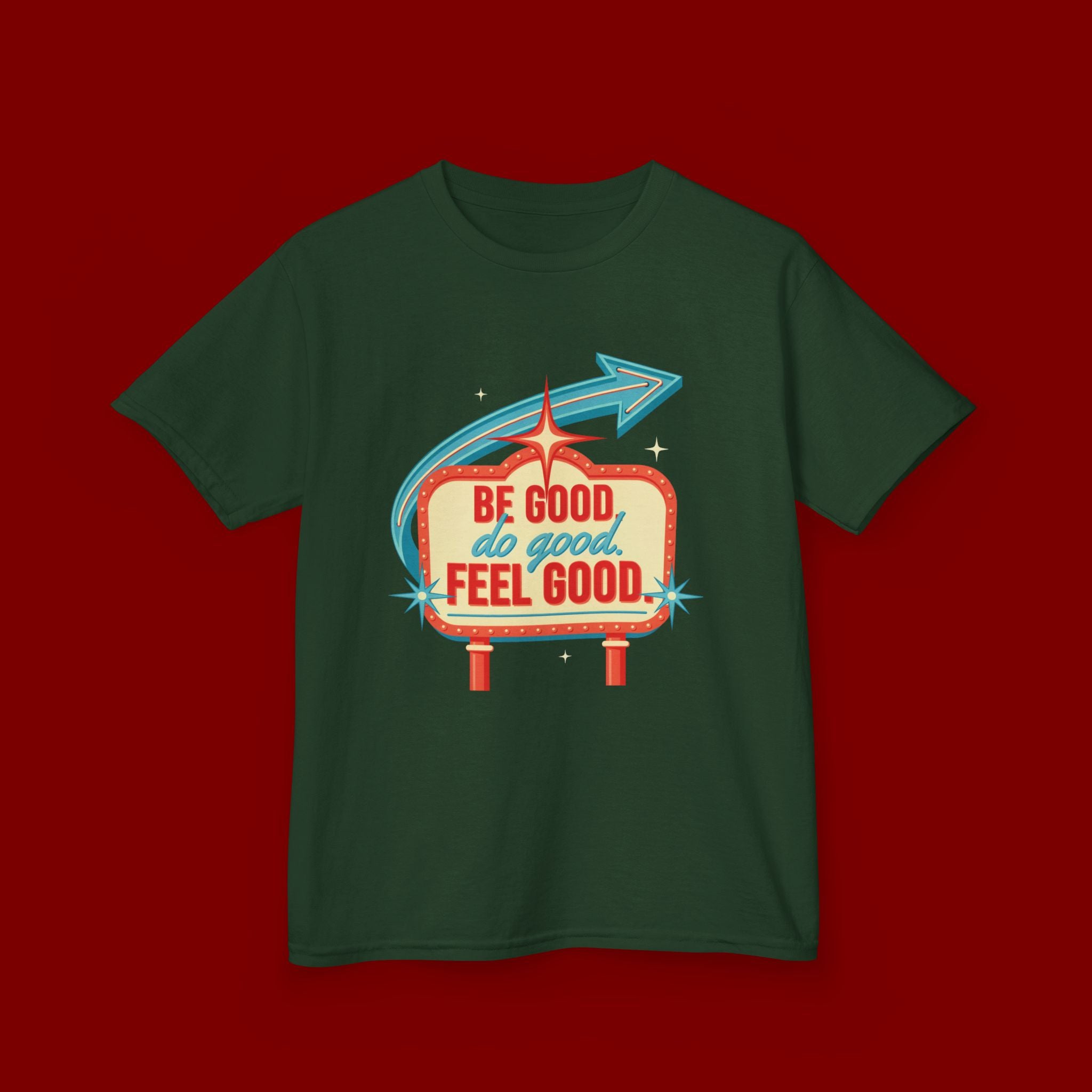 Kids Tee — Retro 'Be Good, Do Good, Feel Good' Positive Message Shirt