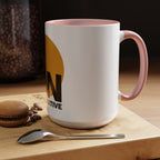 Accent Coffee Mug — "Focus On The Positive" Motivational Mug