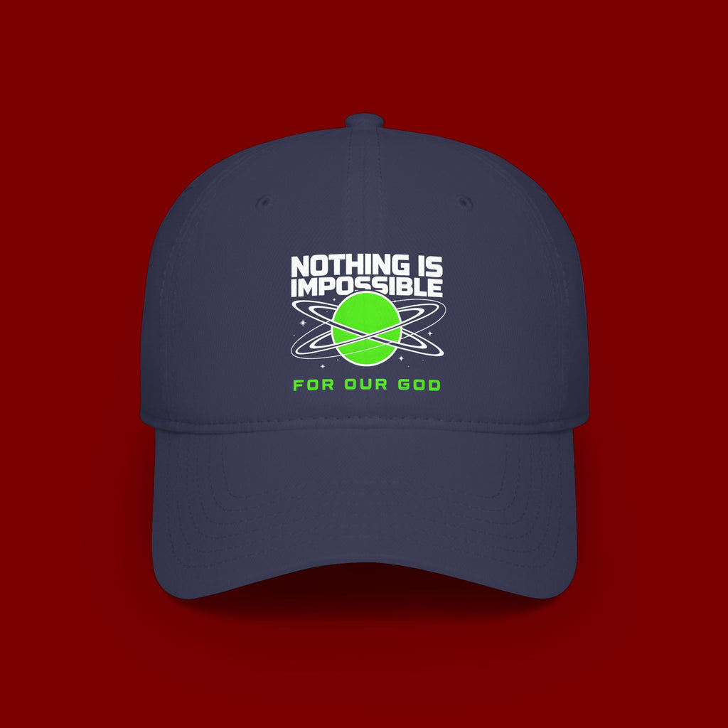 Nothing Is Impossible Baseball Cap — Faith-Inspired Green Planet Design
