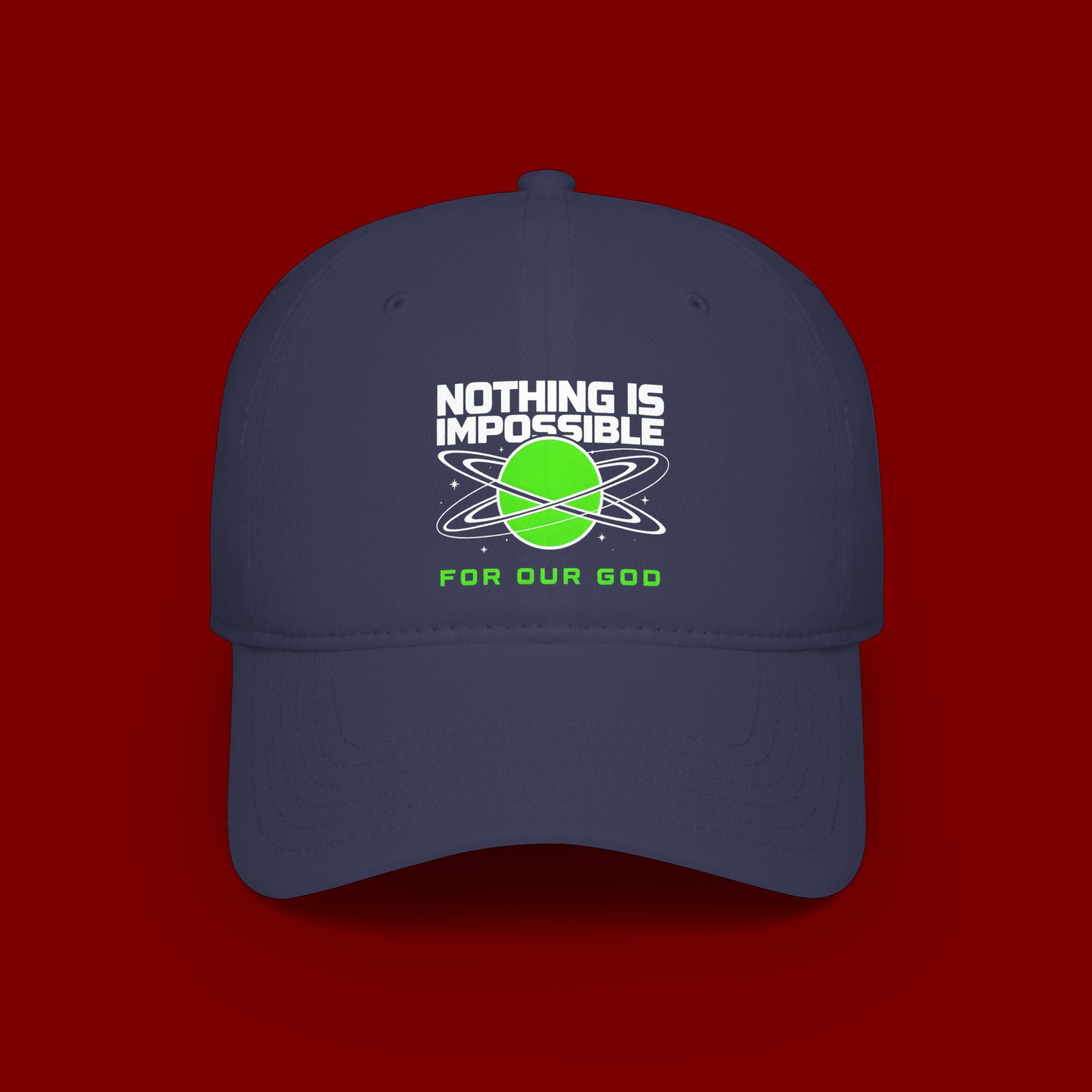 Nothing Is Impossible Baseball Cap — Faith-Inspired Green Planet Design