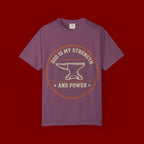 God Is My Strength T-Shirt — Christian Faith Anvil Graphic Tee
