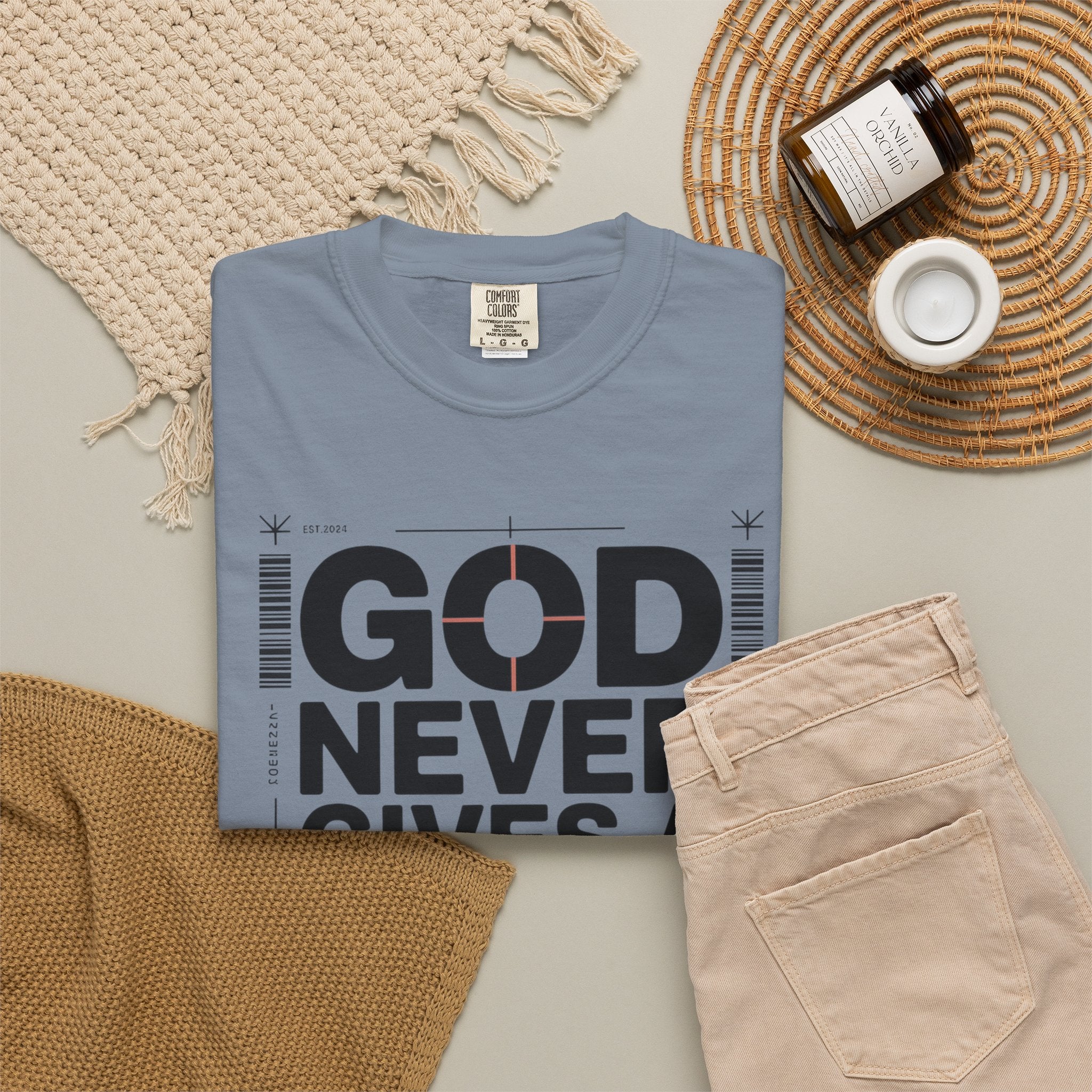 Christian Inspirational T-Shirt — "God Never Gives a Burden You Can't Bear" Motivational Tee