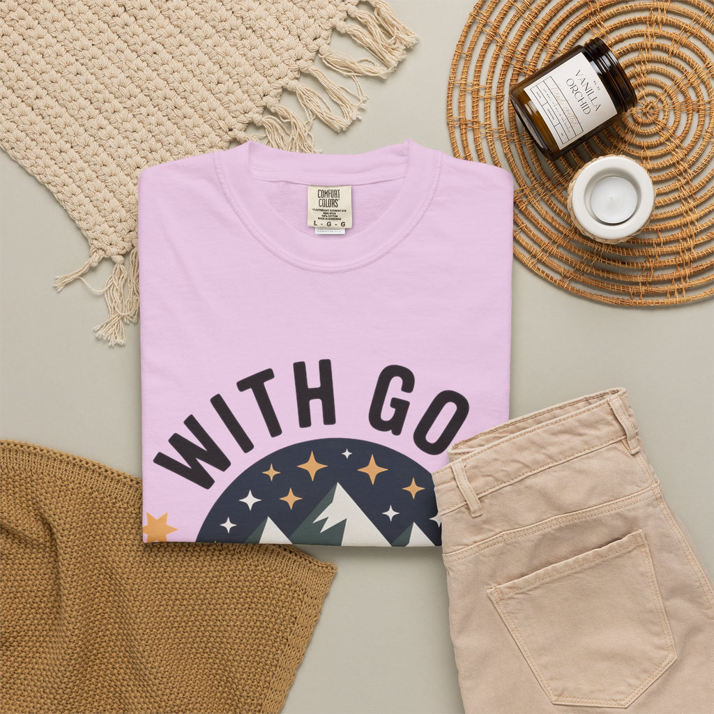 Faith-Based Mountain T-Shirt — "With God All Things Are Possible"